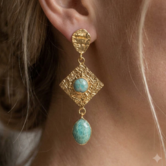 Earring: Byzantine Drops- Amazonite