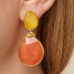 Earring Twin Glow Yellow & Orange
