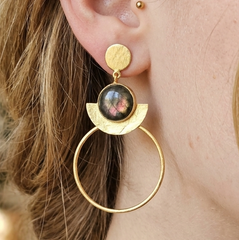 Earring: Eclipse Hoop Labradorite