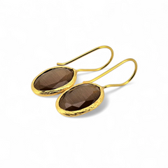Glowdrop earring, Brown Small
