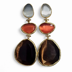 Earring Glow Line Brown • Red • White