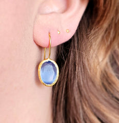 Glowdrop earring, Light blue Small