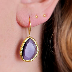Glowdrop earring, Purple-grey Medium