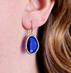 Glowdrop earring, Cobalt Medium