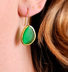 Glowdrop earring, Grass Green Medium