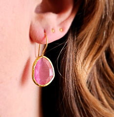 Glowdrop earring, Pink Medium