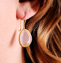 Glowdrop earring, Light pink Medium