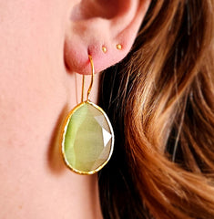 Glowdrop earring, Olive Large