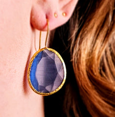 Glowdrop earring, Light blue Large