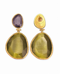 Earring Twin Glow Purple-Grey & Olive