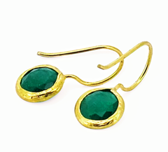 Glowdrop earring, Emerald Extra Small