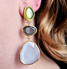 Earring Glow Line Grey • Brown • Olive