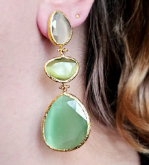Earring Glow Line Light Green • Olive • Nude