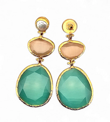 Earring Glow Line Sea Green • Nude • Pearl