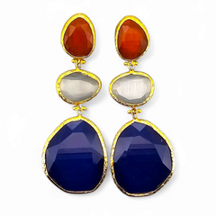 Earring Glow Line Cobalt • White • Red