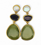 Earring Glow Line Pearl • Purple • Olive