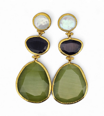 Earring Glow Line Pearl • Purple • Olive