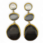 Earring Glow Line Pearl • White • Black