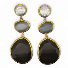 Earring Glow Line Pearl • White • Black