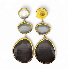 Earring Glow Line Pearl • White • Black