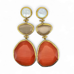 Earring Glow Line Red • Nude • Pearl