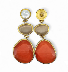 Earring Glow Line Red • Nude • Pearl