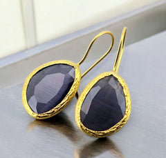 Glowdrop earring, Purple Grey Large