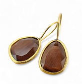 Glowdrop earring, Brown Medium