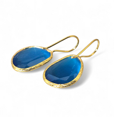 Glowdrop earring, Azure Blue Medium