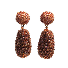 Beaded Drop Earring Bronze