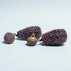 Beaded Drop Earring Purple