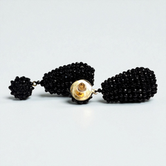 Beaded Drop Earring Black