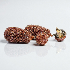 Beaded Drop Earring Bronze