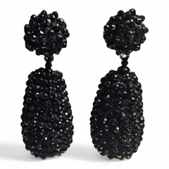 Beaded Drop Earring Black