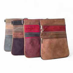 Artisan Suede 5 zip Crossbody Bag