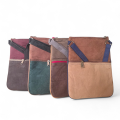 Artisan Suede 5 zip Crossbody Bag