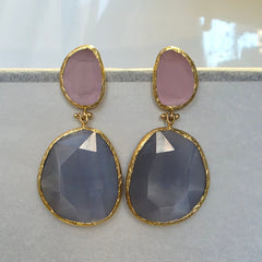 Earring Twin Glow Grey Pink