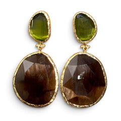 Earring Twin Glow Brown Olive