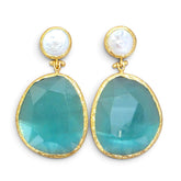 Earring Twin Glow- Turquoise, Pearl