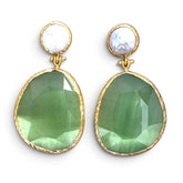 Earring Twin Glow - Light Green, Pearl