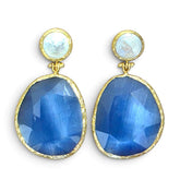 Earring Twin Glow - Light Blue, Pearl