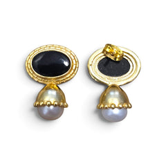 Earstuds: The Royal Onyx Crown Drop