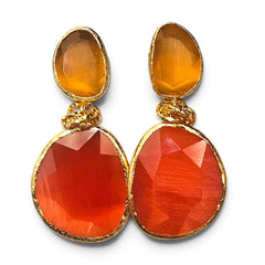 Earring Twin Glow Yellow & Orange