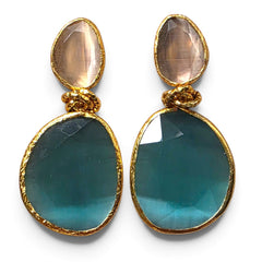Earring: Twin Glow-Turquoise Nude