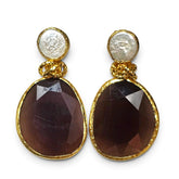 Earring Twin Glow Pearl & Brown
