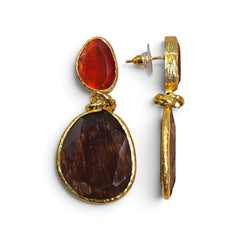 Earring: Twin Glow-Brown Red