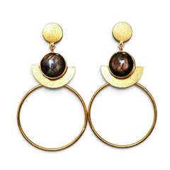 Earring: Eclipse Hoop Labradorite