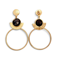 Earring: Eclipse Hoop Labradorite