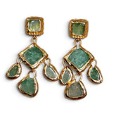 Earring: Raw Cascada Green