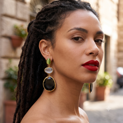 Earring Glow Line Olive • Grey • Black